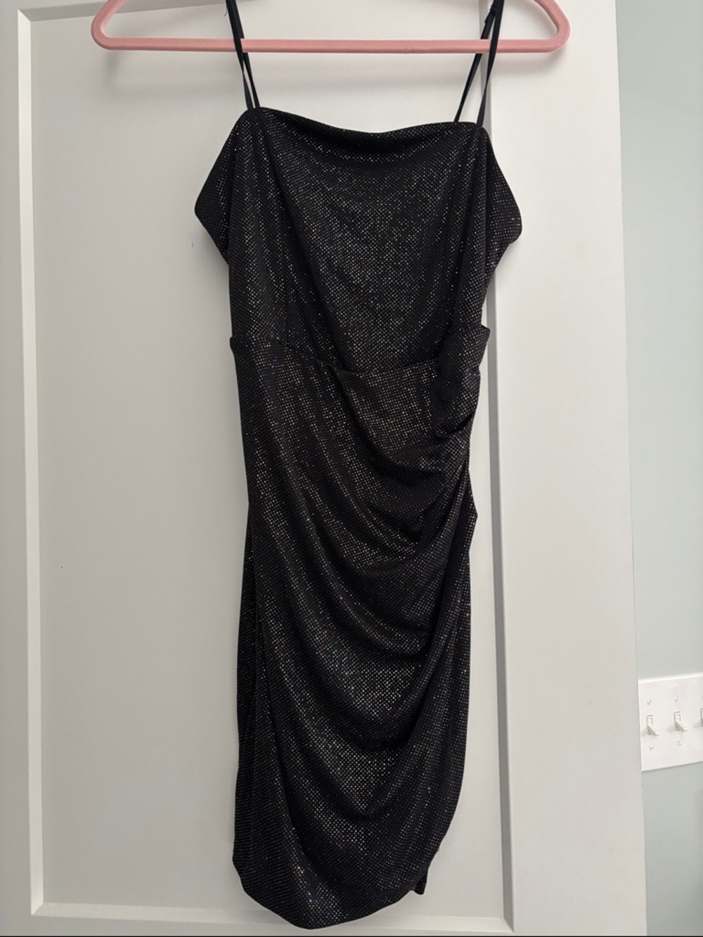 Honey & Rosie Black rainbow Sparkle Draped Slip Dress - Women's Evening Dress